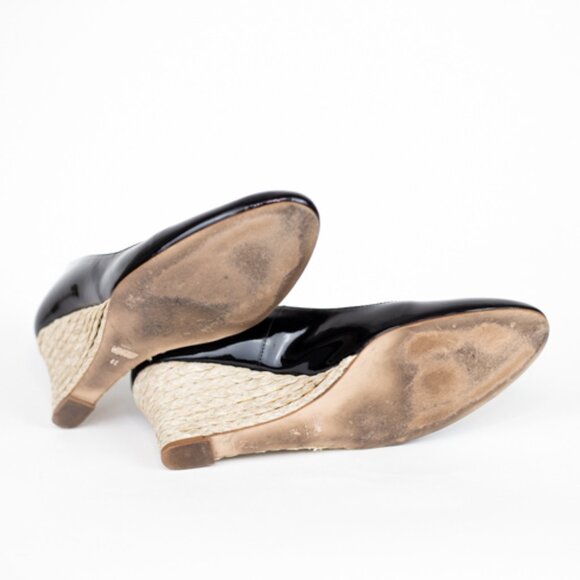 L.K. Bennett Black Patent Leather Wedge Pumps Size 9 EUR 39 - Picture 10 of 12